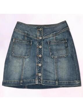 Silver Jeans Button Front Denim Skirt Y2K Indie Size 3 M